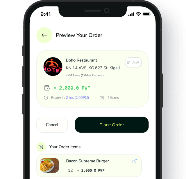 Menu preview